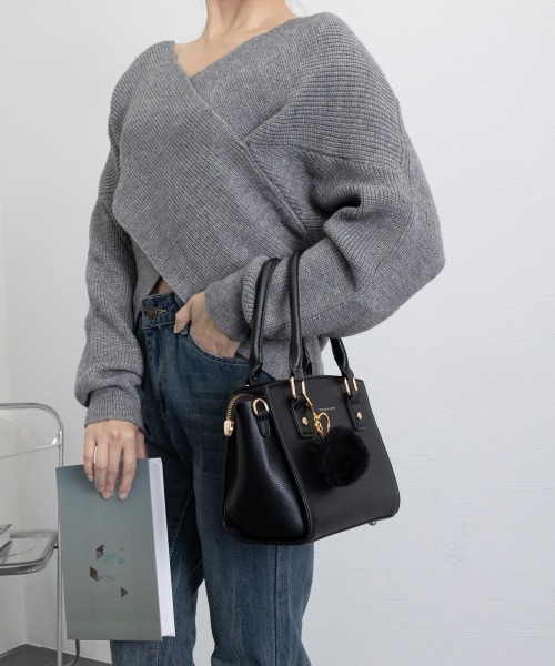 Miniministore(ミニミニストア)の「カシュクール ニットトップス レディース(ニット/セーター・レディース・アイボリー/モカ/ブルー/ブラック/グレー/ベージュ/ダークベージュ・フリー)」の9枚目の写真