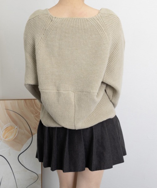 Miniministore(ミニミニストア)の「カシュクール ニットトップス レディース(ニット/セーター・レディース・アイボリー/モカ/ブルー/ブラック/グレー/ベージュ/ダークベージュ・フリー)」の16枚目の写真