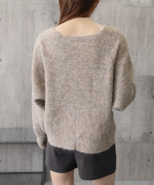 Miniministore(ミニミニストア)の「カシュクール ニットトップス レディース(ニット/セーター・レディース・アイボリー/モカ/ブルー/ブラック/グレー/ベージュ/ダークベージュ・フリー)」の19枚目の写真