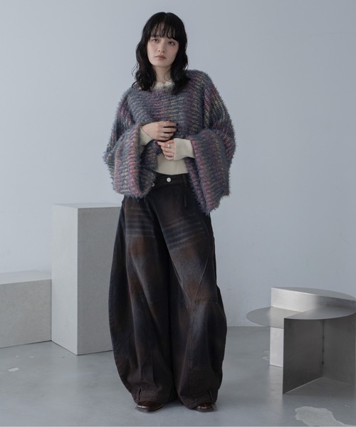 VACANCY(ヴァカンシー)の「チャイナボタンリブニット/新色追加/復刻カラー再販(Tシャツ/カットソー・レディース・ブルー/アイボリー/ブラック/ブラウン/レッド/パープル・FREE)」の14枚目の写真