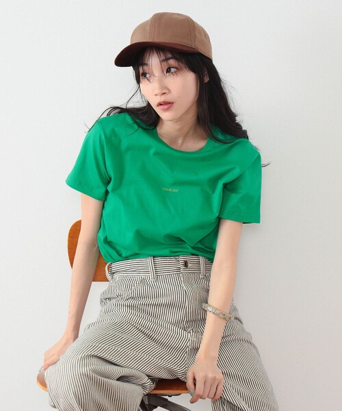 BEAMS BOY（ビームスボーイ）の「BEAMS BOY / ボーイ エンブロイダリー クルー ショートスリーブ（Tシャツ/カットソー・レディース・ナチュラル/ロイヤルブルー/ピンク/グリーン/オフホワイト/ブラック・1/2）」の18枚目の写真