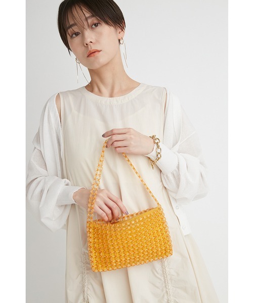 emmi（エミ）の「【emmi atelier】ワンショルダービーズバッグ（ハンドバッグ・レディース・ブルー/クリア/オレンジ・FREE）」の7枚目の写真