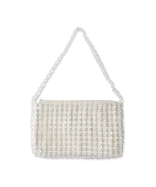 emmi（エミ）の「【emmi atelier】ワンショルダービーズバッグ（ハンドバッグ・レディース・ブルー/クリア/オレンジ・FREE）」の6枚目の写真