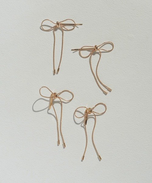 GOLDY（ゴールディ）の「コード ミニ リボン へアカフ & ヘアピン（その他ヘアアクセサリー・レディース・ブラック/シルバー/ゴールド・FREE）」の8枚目の写真