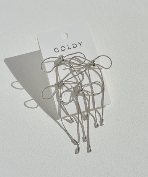 GOLDY（ゴールディ）の「コード ミニ リボン へアカフ & ヘアピン（その他ヘアアクセサリー・レディース・ブラック/シルバー/ゴールド・FREE）」の13枚目の写真