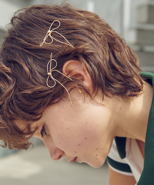 GOLDY（ゴールディ）の「コード ミニ リボン へアカフ & ヘアピン（その他ヘアアクセサリー・レディース・ブラック/シルバー/ゴールド・FREE）」の6枚目の写真