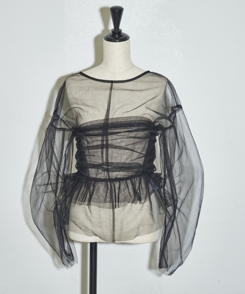 セール】ビスチェセットフォルムスリーブチュールシアートップス