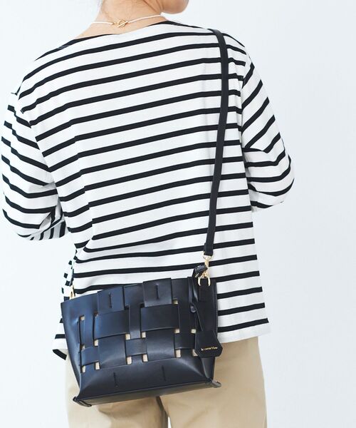 le.coeur blanc（ルクールブラン）の「メッシュ編みショルダーバッグ（ショルダーバッグ・レディース・ベージュ/ブラック・FREE）」の2枚目の写真