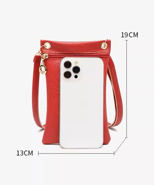 FUNALIVE（ファンアライブ）の「ソフト合皮フロントファスナー使いミニモバイルショルダーバッグ（ショルダーバッグ・メンズ・サックスブルー/ホワイト/ピンク/ブラック/オレンジ・FREE）」の8枚目の写真