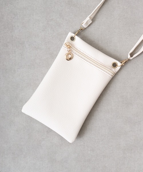 FUNALIVE（ファンアライブ）の「ソフト合皮フロントファスナー使いミニモバイルショルダーバッグ（ショルダーバッグ・メンズ・サックスブルー/ホワイト/ピンク/ブラック/オレンジ・FREE）」の21枚目の写真