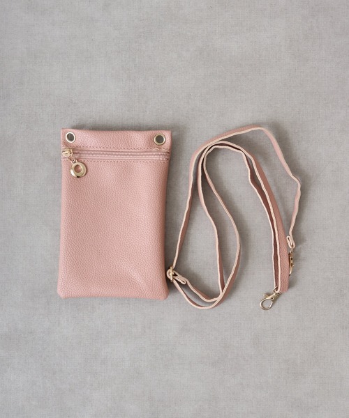 FUNALIVE（ファンアライブ）の「ソフト合皮フロントファスナー使いミニモバイルショルダーバッグ（ショルダーバッグ・メンズ・サックスブルー/ホワイト/ピンク/ブラック/オレンジ・FREE）」の11枚目の写真