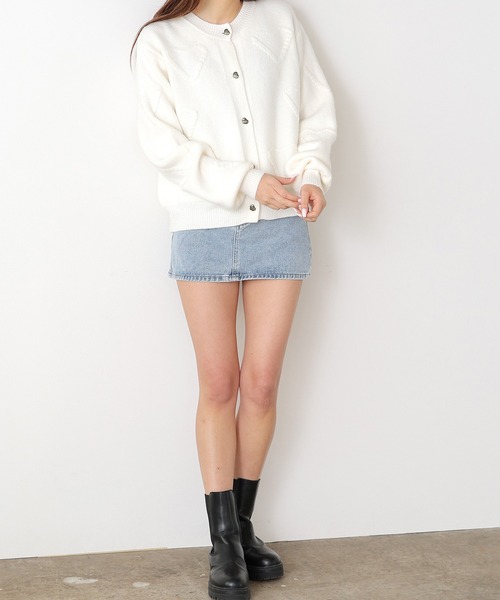 セール】ハートジャガードニットカーディガン（カーディガン/ボレロ