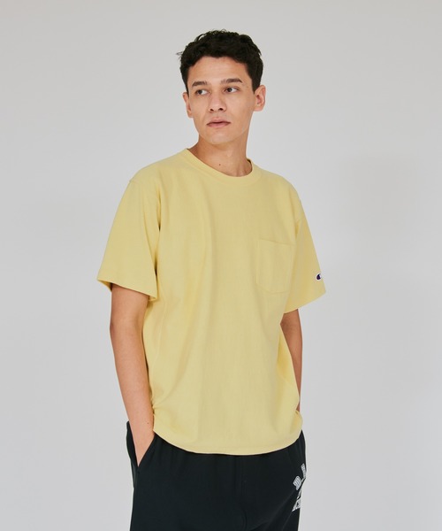 Champion(チャンピオン)の「【Champion/チャンピオン】メンズ リバースウィーブ(R) ショートスリーブポケットTシャツ(Tシャツ/カットソー・メンズ・オートミール/グリーン系その他2/ネイビー/ホワイト/グレー/ブルー系その他5/ブラック/ブルー系その他/グリーン系その他3/ペールイエロー/アッシュグレー・X-LARGE/LARGE/MEDIUM/SMALL)」の11枚目の写真