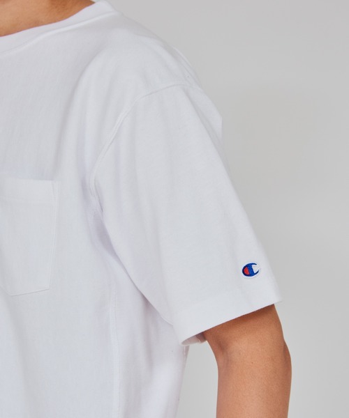 Champion(チャンピオン)の「【Champion/チャンピオン】メンズ リバースウィーブ(R) ショートスリーブポケットTシャツ(Tシャツ/カットソー・メンズ・オートミール/グリーン系その他2/ネイビー/ホワイト/グレー/ブルー系その他5/ブラック/ブルー系その他/グリーン系その他3/ペールイエロー/アッシュグレー・X-LARGE/LARGE/MEDIUM/SMALL)」の13枚目の写真