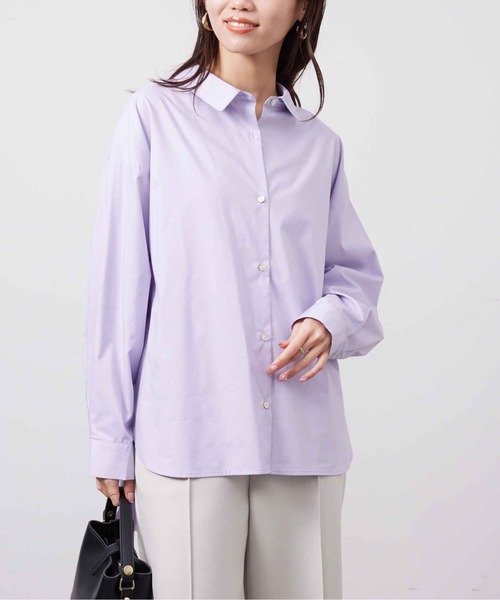 Chez toi(シェトワ)の「BACKギャザーデザインシャツ(シャツ/ブラウス・レディース・アイボリー/オフホワイト/バイオレット/ネイビー・FREE)」の21枚目の写真