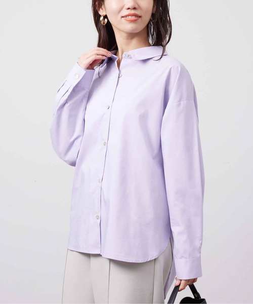Chez toi(シェトワ)の「BACKギャザーデザインシャツ(シャツ/ブラウス・レディース・アイボリー/オフホワイト/バイオレット/ネイビー・FREE)」の22枚目の写真