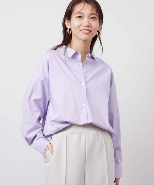 Chez toi(シェトワ)の「BACKギャザーデザインシャツ(シャツ/ブラウス・レディース・アイボリー/オフホワイト/バイオレット/ネイビー・FREE)」の12枚目の写真