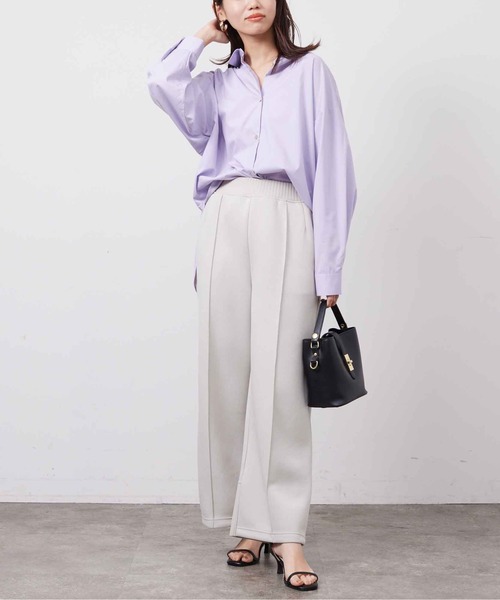 Chez toi(シェトワ)の「BACKギャザーデザインシャツ(シャツ/ブラウス・レディース・アイボリー/オフホワイト/バイオレット/ネイビー・FREE)」の8枚目の写真