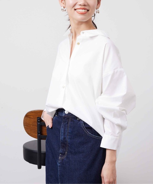 Chez toi(シェトワ)の「BACKギャザーデザインシャツ(シャツ/ブラウス・レディース・アイボリー/オフホワイト/バイオレット/ネイビー・FREE)」の10枚目の写真