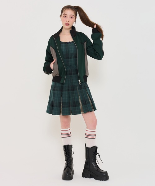 TINA:JOJUN(ティーナジョジュン)の「プリーツ切替 ミニ丈ワンピース TINA:JOJUN(ワンピース・レディース・ブルーグレー/グリーン・M)」の18枚目の写真