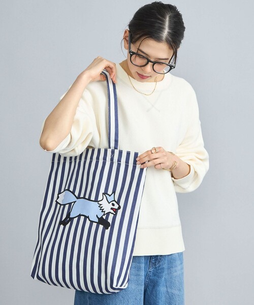 PENNEYS(ぺニーズ)の「PENNEYS(ぺニーズ)別注ストライプトートバッグ(ショルダーバッグ・レディース・オレンジ/ロイヤルブルー・FREE)」の2枚目の写真