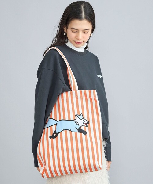 PENNEYS(ぺニーズ)の「PENNEYS(ぺニーズ)別注ストライプトートバッグ(ショルダーバッグ・レディース・オレンジ/ロイヤルブルー・FREE)」の5枚目の写真