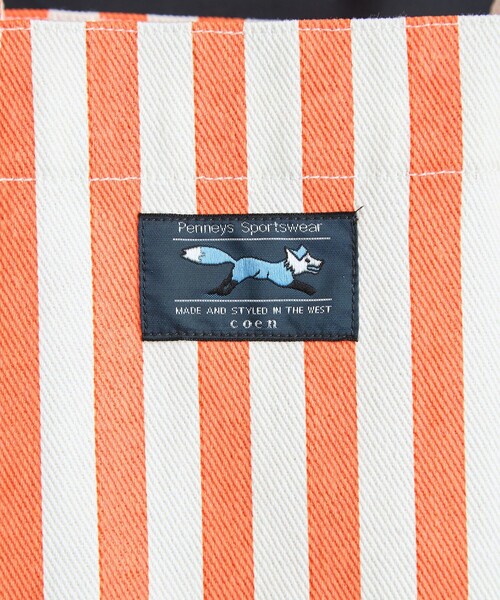 PENNEYS(ぺニーズ)の「PENNEYS(ぺニーズ)別注ストライプトートバッグ(ショルダーバッグ・レディース・オレンジ/ロイヤルブルー・FREE)」の6枚目の写真