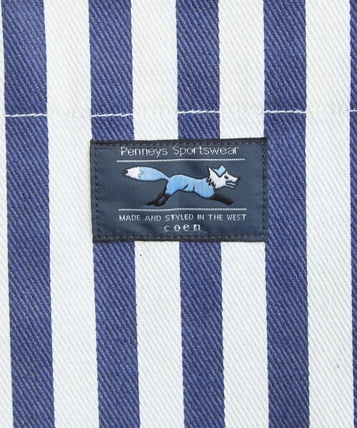 PENNEYS(ぺニーズ)の「PENNEYS(ぺニーズ)別注ストライプトートバッグ(ショルダーバッグ・レディース・オレンジ/ロイヤルブルー・FREE)」の7枚目の写真