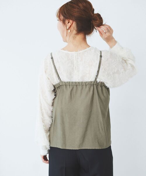 le.coeur blanc(ルクールブラン)の「フロントリボンキャミブラウス(シャツ/ブラウス・レディース・ホワイト系その他/カーキオリーブ・38)」の20枚目の写真