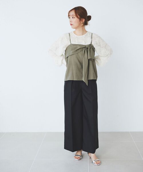 le.coeur blanc(ルクールブラン)の「フロントリボンキャミブラウス(シャツ/ブラウス・レディース・ホワイト系その他/カーキオリーブ・38)」の17枚目の写真