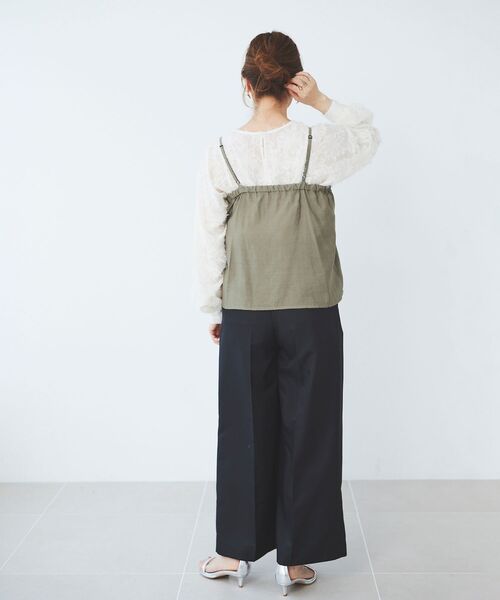 le.coeur blanc(ルクールブラン)の「フロントリボンキャミブラウス(シャツ/ブラウス・レディース・ホワイト系その他/カーキオリーブ・38)」の10枚目の写真