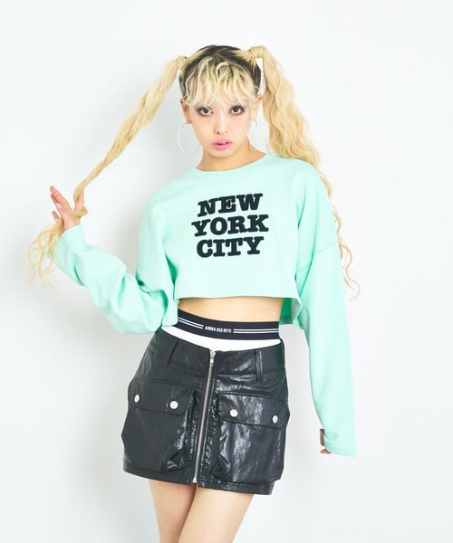 ANNA SUI NYC(アナ スイ エヌ ワイ シー)の「ANNA SUI NYC RETROフェイクレザーショートスカート(スカート・レディース・ミント/ピンク/ブラック・M/S)」の2枚目の写真
