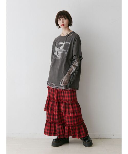 jouetie(ジュエティ)の「ティアードフリルスカート【セットアップ対応】(スカート・レディース・ブラック/アイボリー/レッド/ブラウン・MEDIUM)」の11枚目の写真
