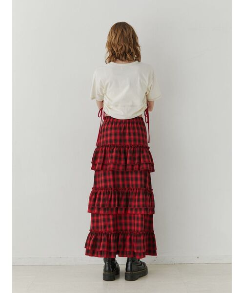 jouetie(ジュエティ)の「ティアードフリルスカート【セットアップ対応】(スカート・レディース・ブラック/アイボリー/レッド/ブラウン・MEDIUM)」の16枚目の写真