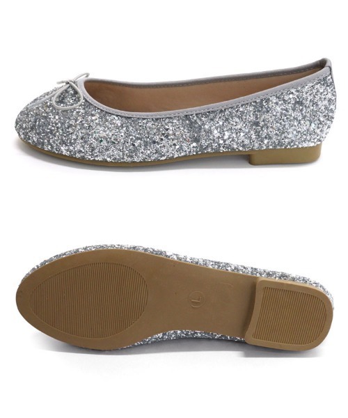 DONOBAN（ドノバン）の「グリッターバレエシューズ（バレエシューズ・レディース・ブラック/シルバー・M/L）」の8枚目の写真