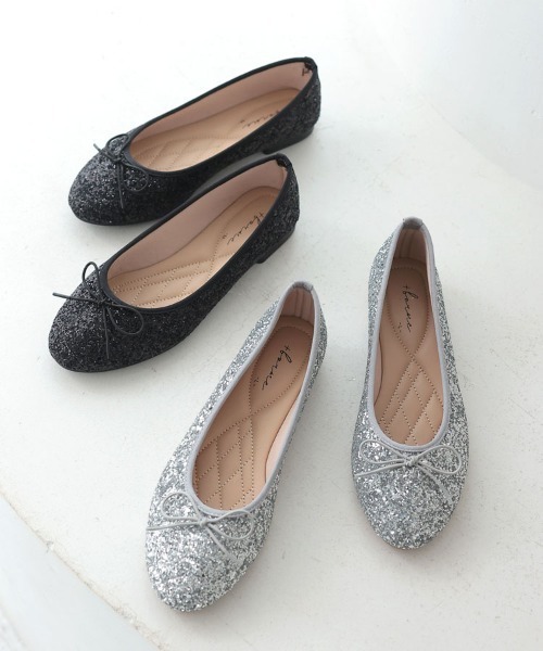 DONOBAN（ドノバン）の「グリッターバレエシューズ（バレエシューズ・レディース・ブラック/シルバー・M/L）」の13枚目の写真