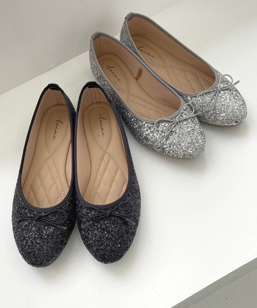 DONOBAN（ドノバン）の「グリッターバレエシューズ（バレエシューズ・レディース・ブラック/シルバー・M/L）」の12枚目の写真