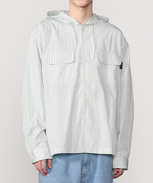 SEDAN ALL PURPOSE ストライプシャツ　セダンオールパーパス　L SEDAN ALL-PURPOSE[セダンオールパーパス] | STRIPED HOODED