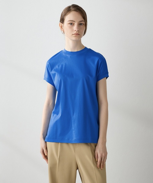 LE SOUK HOLIDAY(ルスークホリデー)の「★ポイントカラー★モックネックTシャツ(Tシャツ/カットソー・レディース・ブルー/ベージュ/イエロー/パープル/ピンク/グリーン・M/L)」の3枚目の写真