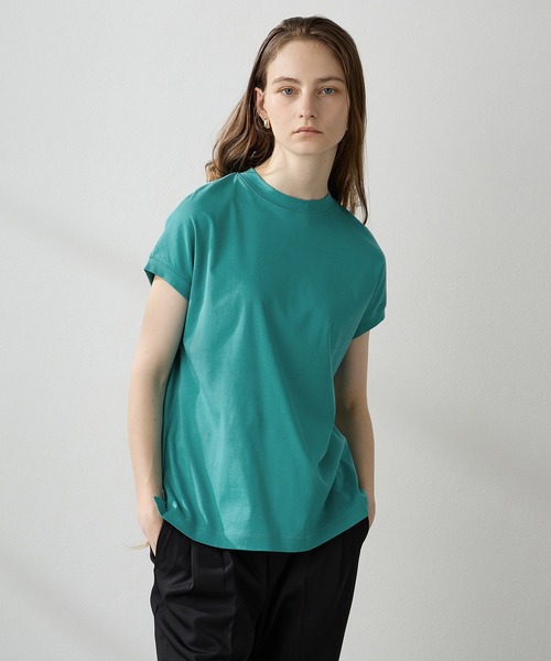 LE SOUK HOLIDAY(ルスークホリデー)の「★ポイントカラー★モックネックTシャツ(Tシャツ/カットソー・レディース・ブルー/ベージュ/イエロー/パープル/ピンク/グリーン・M/L)」の2枚目の写真