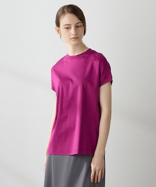 LE SOUK HOLIDAY(ルスークホリデー)の「★ポイントカラー★モックネックTシャツ(Tシャツ/カットソー・レディース・ブルー/ベージュ/イエロー/パープル/ピンク/グリーン・M/L)」の21枚目の写真