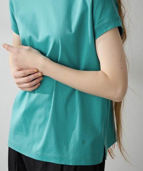 LE SOUK HOLIDAY(ルスークホリデー)の「★ポイントカラー★モックネックTシャツ(Tシャツ/カットソー・レディース・ブルー/ベージュ/イエロー/パープル/ピンク/グリーン・M/L)」の14枚目の写真