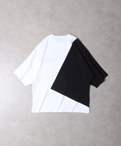 RE730(アールイーセブンサーティー)の「Color-coordinated dolman T-shirt / 配色ドルマンTシャツ unisex(Tシャツ/カットソー・メンズ・ブラック/ホワイト・M/L)」の4枚目の写真