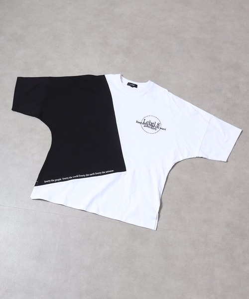 RE730(アールイーセブンサーティー)の「Color-coordinated dolman T-shirt / 配色ドルマンTシャツ unisex(Tシャツ/カットソー・メンズ・ブラック/ホワイト・M/L)」の3枚目の写真