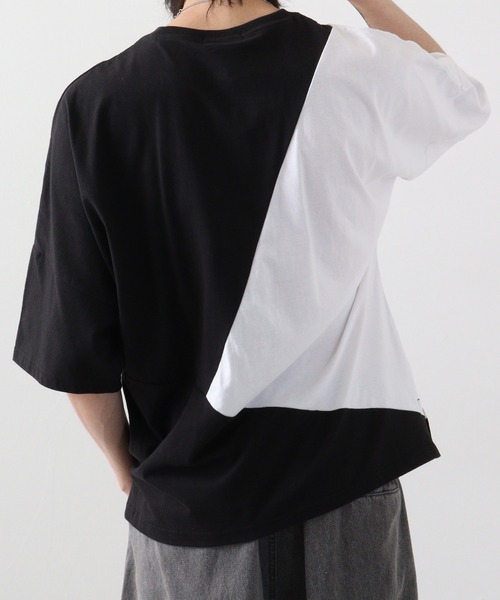 RE730(アールイーセブンサーティー)の「Color-coordinated dolman T-shirt / 配色ドルマンTシャツ unisex(Tシャツ/カットソー・メンズ・ブラック/ホワイト・M/L)」の17枚目の写真