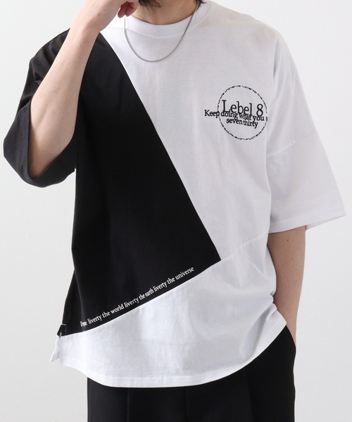RE730(アールイーセブンサーティー)の「Color-coordinated dolman T-shirt / 配色ドルマンTシャツ unisex(Tシャツ/カットソー・メンズ・ブラック/ホワイト・M/L)」の10枚目の写真