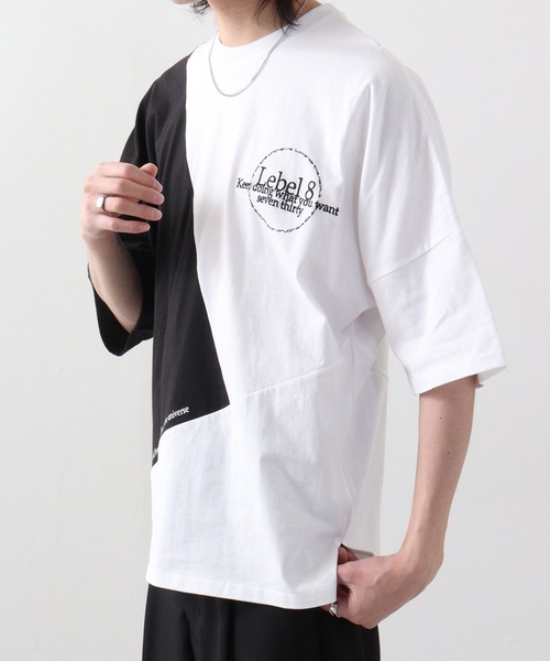 RE730(アールイーセブンサーティー)の「Color-coordinated dolman T-shirt / 配色ドルマンTシャツ unisex(Tシャツ/カットソー・メンズ・ブラック/ホワイト・M/L)」の11枚目の写真