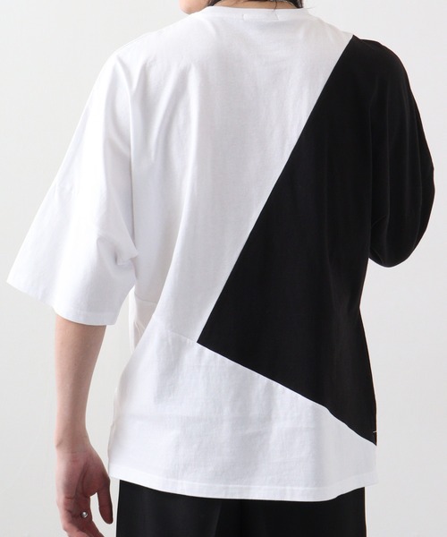 RE730(アールイーセブンサーティー)の「Color-coordinated dolman T-shirt / 配色ドルマンTシャツ unisex(Tシャツ/カットソー・メンズ・ブラック/ホワイト・M/L)」の12枚目の写真
