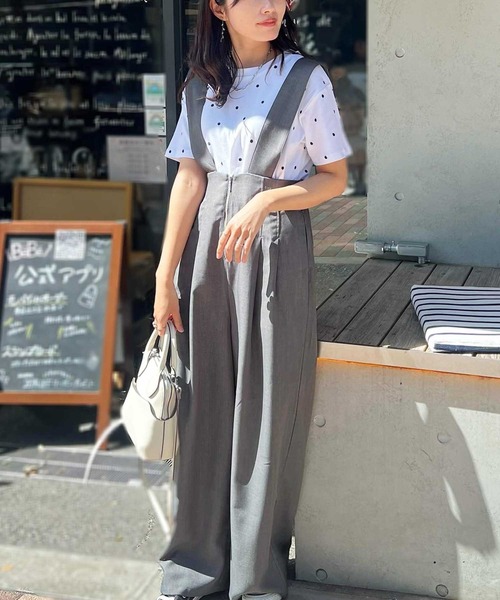 GeeRA(ジーラ)の「綿100%ドット刺繍シルケットTシャツ(Tシャツ/カットソー・レディース・オフホワイト/ブラック・MEDIUM/LARGE)」の20枚目の写真