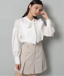 【新品】Rirandture ダブルウエストプリーツミニスカート　S インパン裏地付 ／ セルフカット調節可能 】 ストラップダブル
